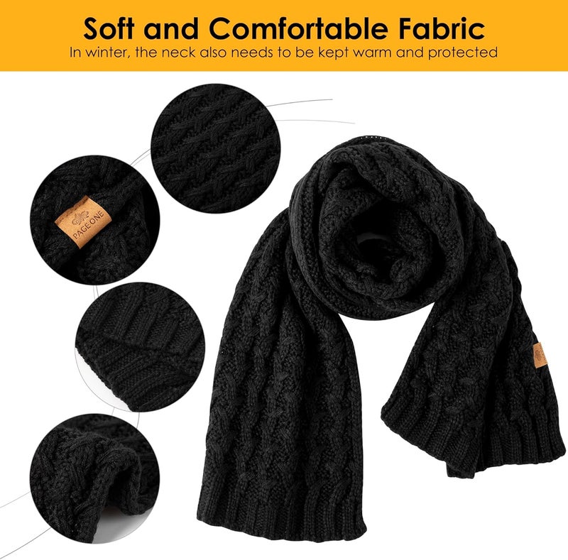 PAGE ONE Women's Ribbed Knit Scarf Winter Warm Long Big Wrap Cashmere Wool Thick Large Chunky Scarf for Women - Image 3